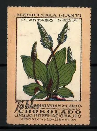 Reklamemarke Tobler Schokolade, Medicinala Planti, Plantago Media