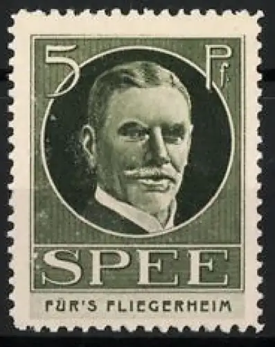 Reklamemarke Für's Fliegerheim, Portrait Vizeadmiral Maximilian Graf von Spee