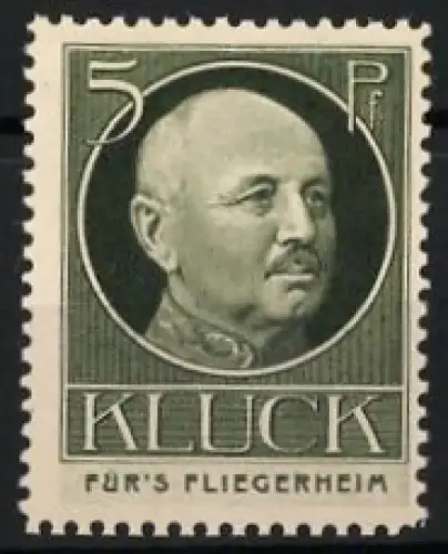 Reklamemarke Für's Fliegerheim, Portrait General Alexander von Kluck