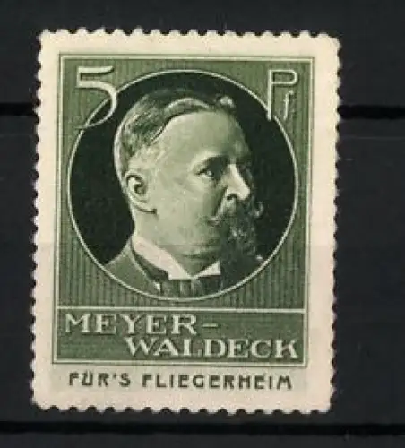 Reklamemarke Für's Fliegerheim, Portrait Vizeadmiral & Gouverneur von Kiautschou / China Alfred Meyer-Waldeck