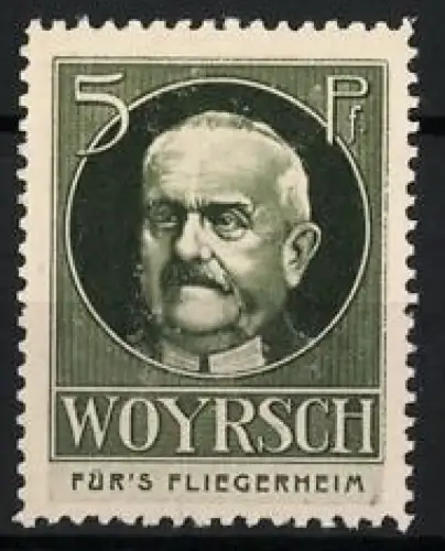 Reklamemarke Für's Fliegerheim, Portrait Generalfeldmarschall Remus von Woyrsch
