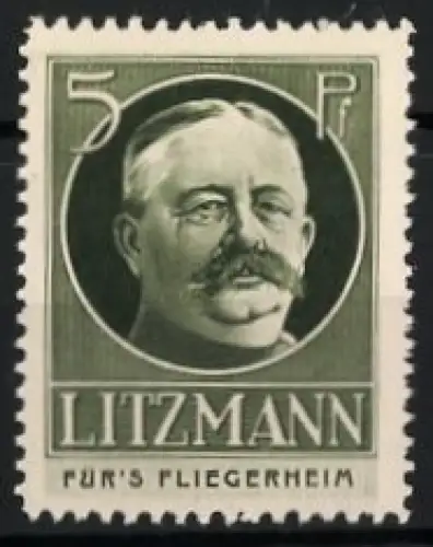 Reklamemarke Für's Fliegerheim, Portrait General Karl Litzmann