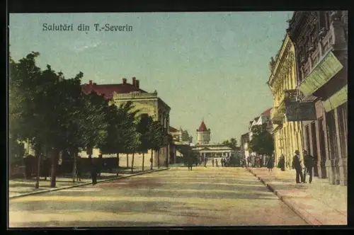 AK T.-Severin, Strassenpartie