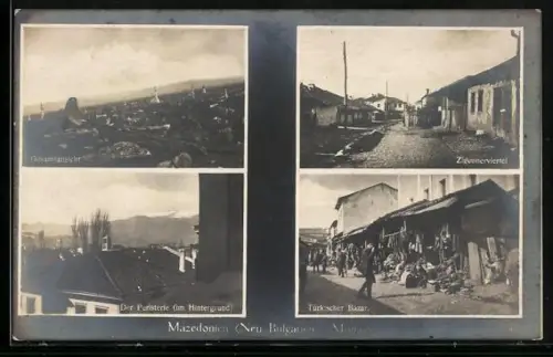 AK Monastir, Gesamtansicht, Zigeunerviertel, Türk.Bazar