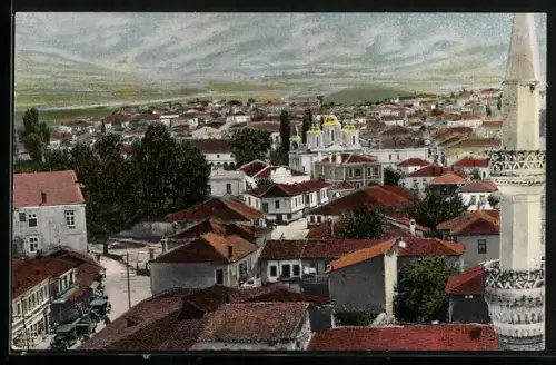 AK Prilep, Ortspartie aus der Vogelschau