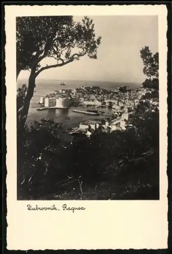 AK Dubrovnik, Panorama mit Burg