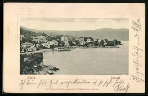 AK Abbazia, Slatina vom Meer aus