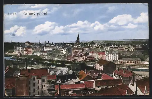 AK Pilsen, Totalansicht über die Stadt