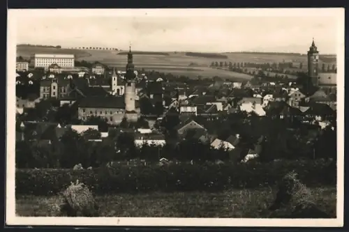 AK Domazlice, Ortsansicht aus der Vogelschau