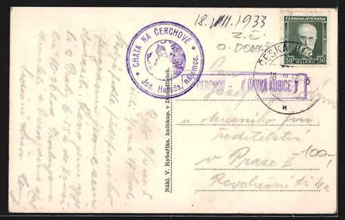 AK Cerchov, Turistická chata a rozhledna