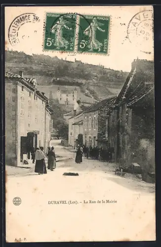 AK Duravel /Lot, La Rue de la Mairie