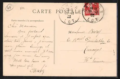 AK Cahors, Entrée de la rue du Lycée