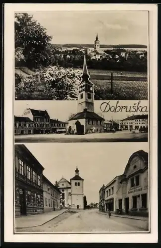 AK Dobruska, Hostinec U Cernych, Radnice, Kostel