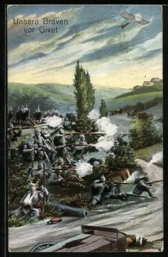 AK Givet, Infanteristen in der Schlacht, Flugzeug