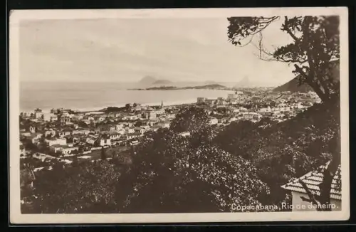 AK Rio de Janeiro, Copacabana, Blick über das Küstenviertel