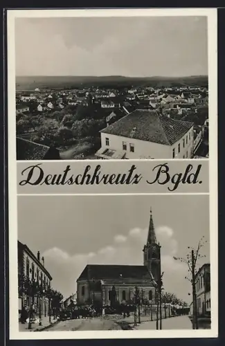 AK Deutschkreutz /Bgld., Teilansicht, Kirche
