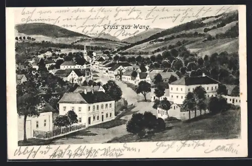 Künstler-AK Wang /N.-Oe., Strassenpartie mit Kirche