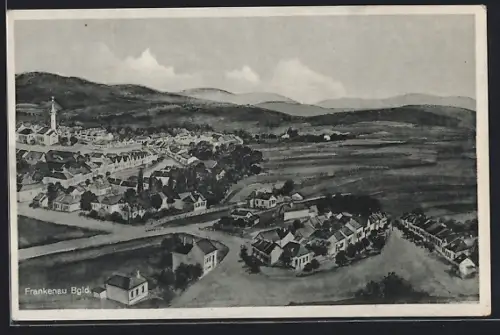 Künstler-AK Frankenau, Ortsansicht