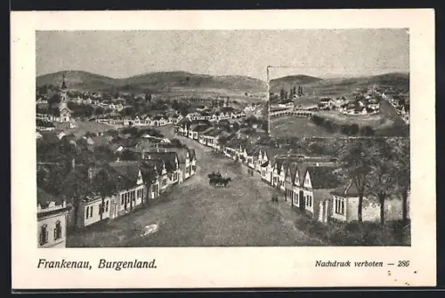 Künstler-AK Frankenau /Burgenland, Strassenpartie, Ortspartie