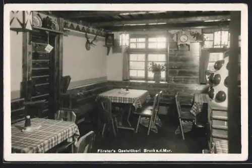 AK Bruck a. d. Mur, Gasthaus Förster, Innenansicht