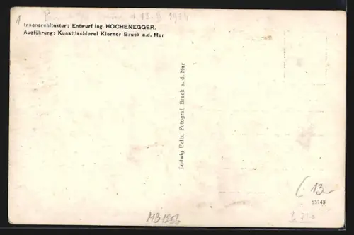 AK Bruck a. d. Mur, Gasthaus Förster, Innenansicht
