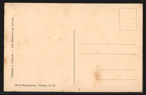 AK Trumau, Hauptplatz mit Gasthaus und Kirche