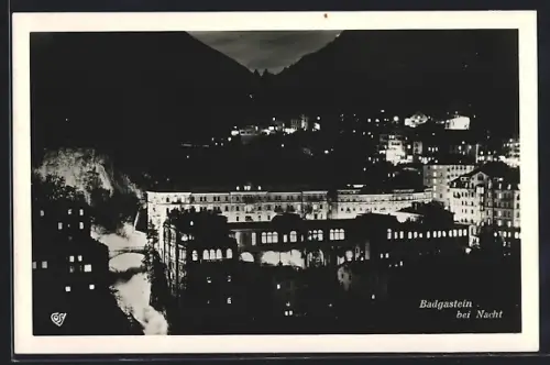AK Badgastein, Teilansicht bei Nacht