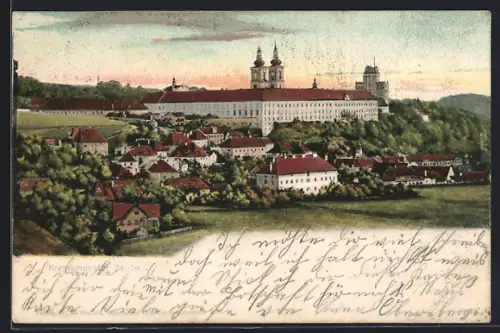 AK Kremsmünster /Ob.-Öst., Blick zum Kloster