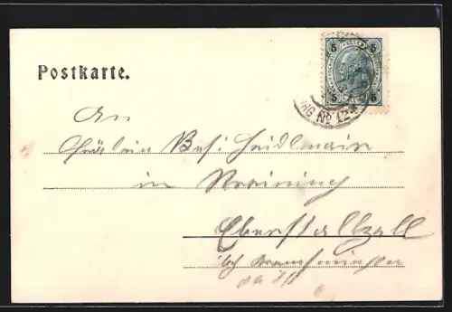 AK Linz a. D., Teilansicht mit Kirche