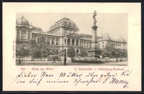 AK Wien, Universität mit Liebenberg-Denkmal