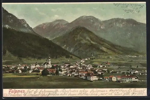AK Fulpmes, Teilansicht mit Kirche