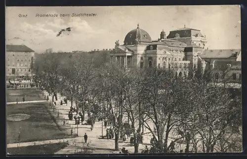 AK Graz, Promenade beim Stadttheater