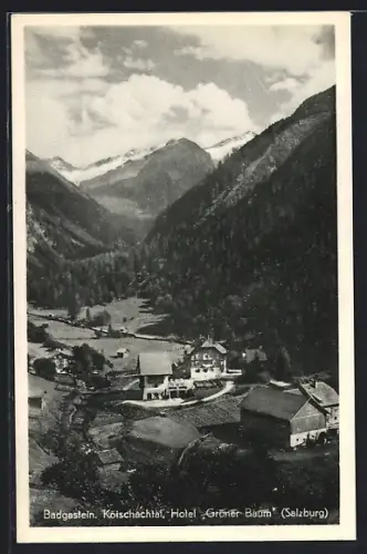 AK Badgastein /Kötschachthal, Hotel Grüner Baum