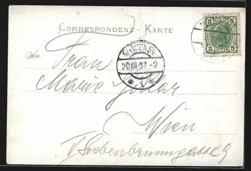 AK Mariazell, Ortsansicht mit Kirche