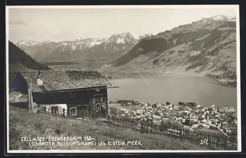 AK Zell a. See, Ortsansicht mit Seeblick