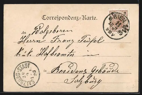 AK Wien, Schwarzenberg-Palais mit Hochstrahlbrunnen