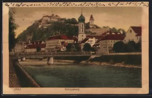 AK Graz, Schlossberg mit Flusspartie