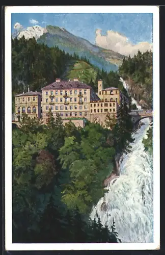 AK Bad Gastein, Blick auf Hotel Straubinger