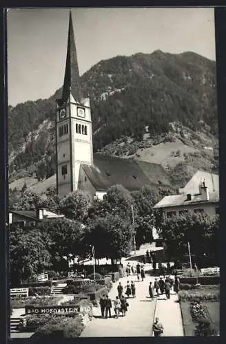 AK Bad Hofgastein, Strassenpartie mit Kirche