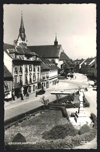 AK Gleisdorf, Hauptplatz mit Kirche