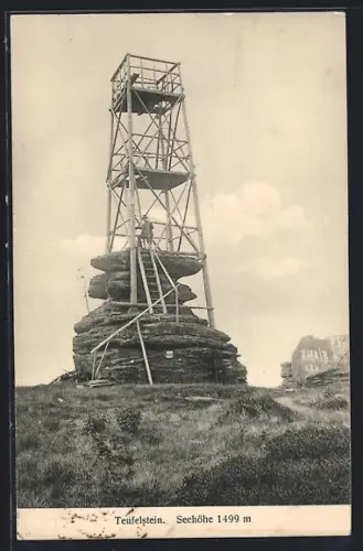 AK Fischbach /Stmk., Aussichtsturm auf dem Teufelstein