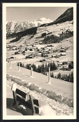 AK Riezlern, Teilansicht mit Nebelhorn im Schnee