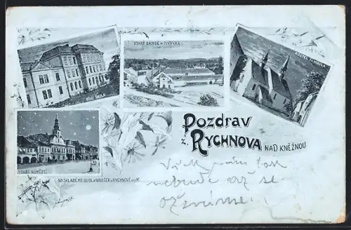 AK Rychnov nad Kneznou, Kostel sv. Havla, Stary Zamek a Pivovar, Divci Skola
