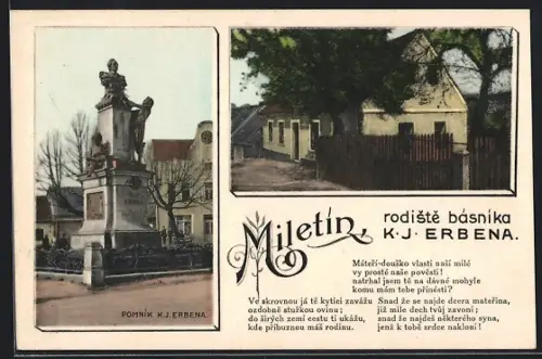 AK Miletin, rodiste básníka K.J. Erbena