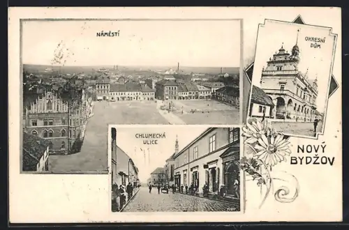 AK Novy Bydzov, Namesti, Chlumecka Ulice