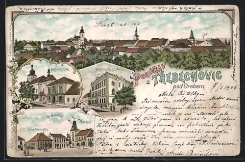 Lithographie Trebechovice, Mestanska skola, Cast Namesti