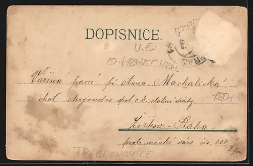 Lithographie Trebechovice, Mestanska skola, Cast Namesti