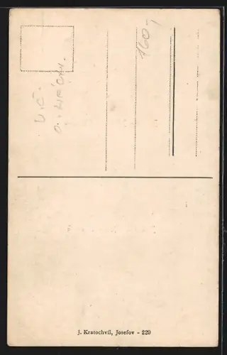 AK Josefstadt, Artillerie-Kaserne, Strassenansichten und Hofansicht