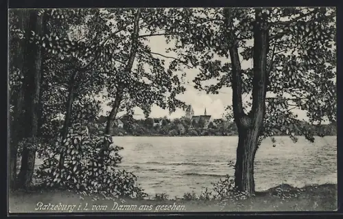 AK Ratzeburg i. L., Dom vom Damm aus gesehen