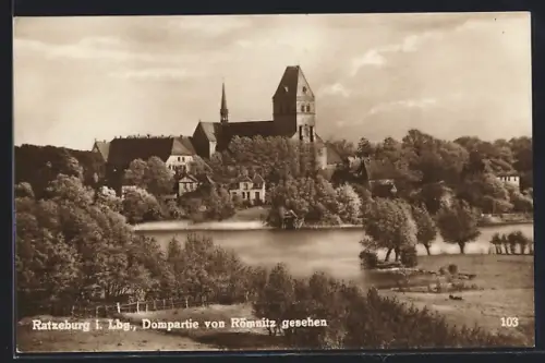 AK Ratzeburg i. Lbg., Dompartie von Römnitz gesehen